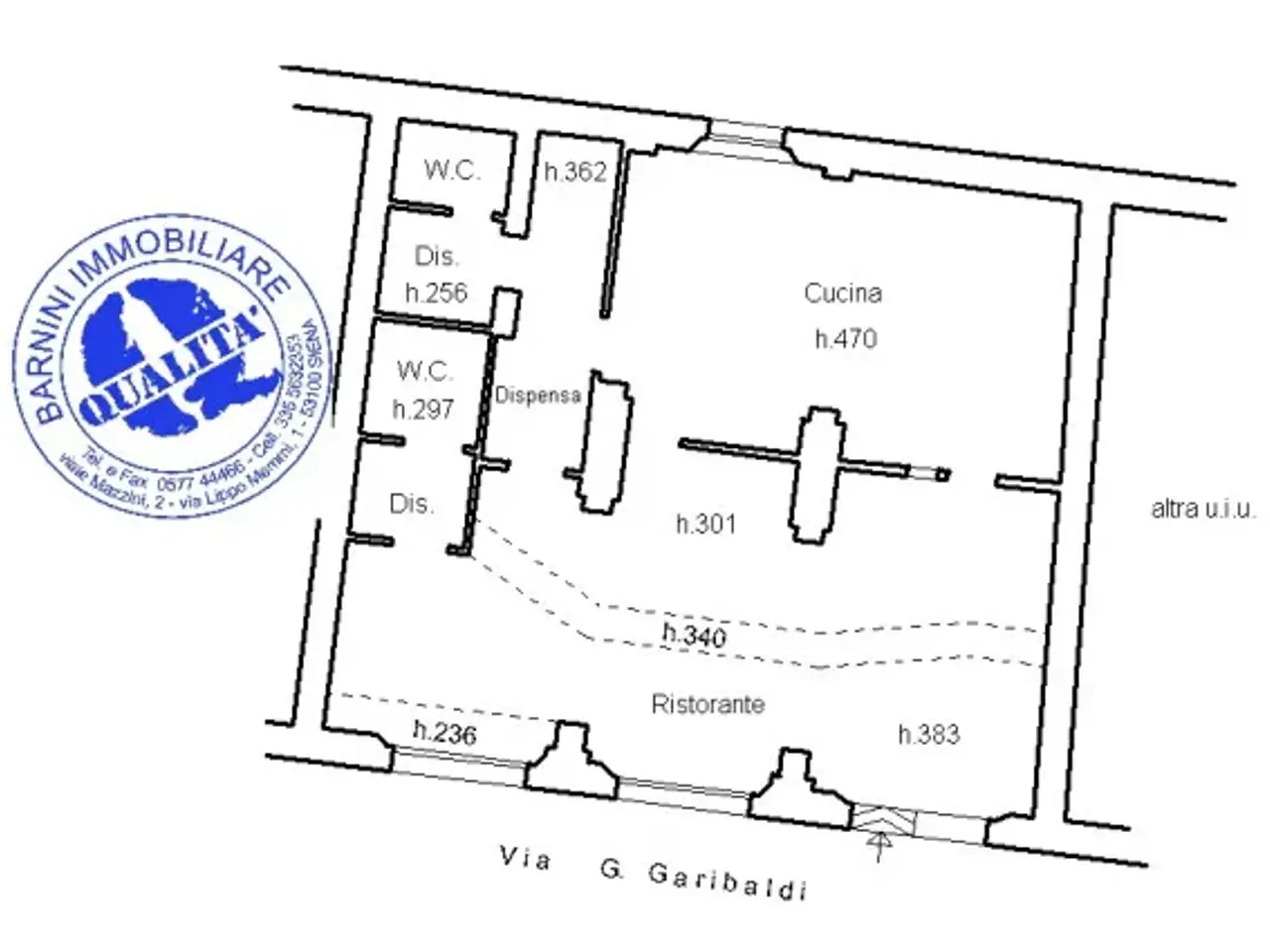 Ristorante in Via Giuseppe Garibaldi, Siena, {3} - Planimetria 1