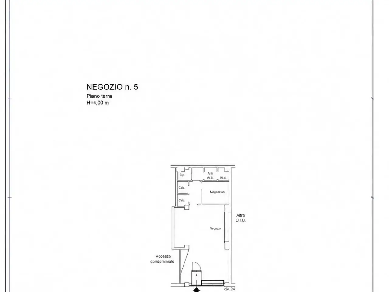 Negozio in Via Marcello Pucci Boncambi 24, Roma, {3} - Planimetria 1
