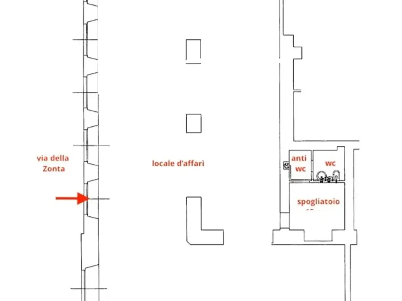 Negozio in Via della Zonta 8, Trieste, {3} - Planimetria 1