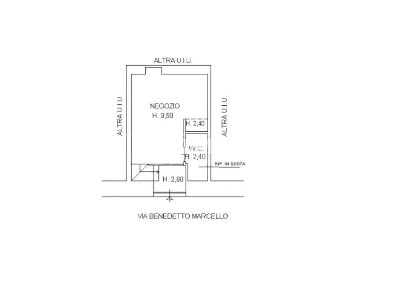 Negozio in Via Benedetto Marcello 44, Milano, {3} - Planimetria 1