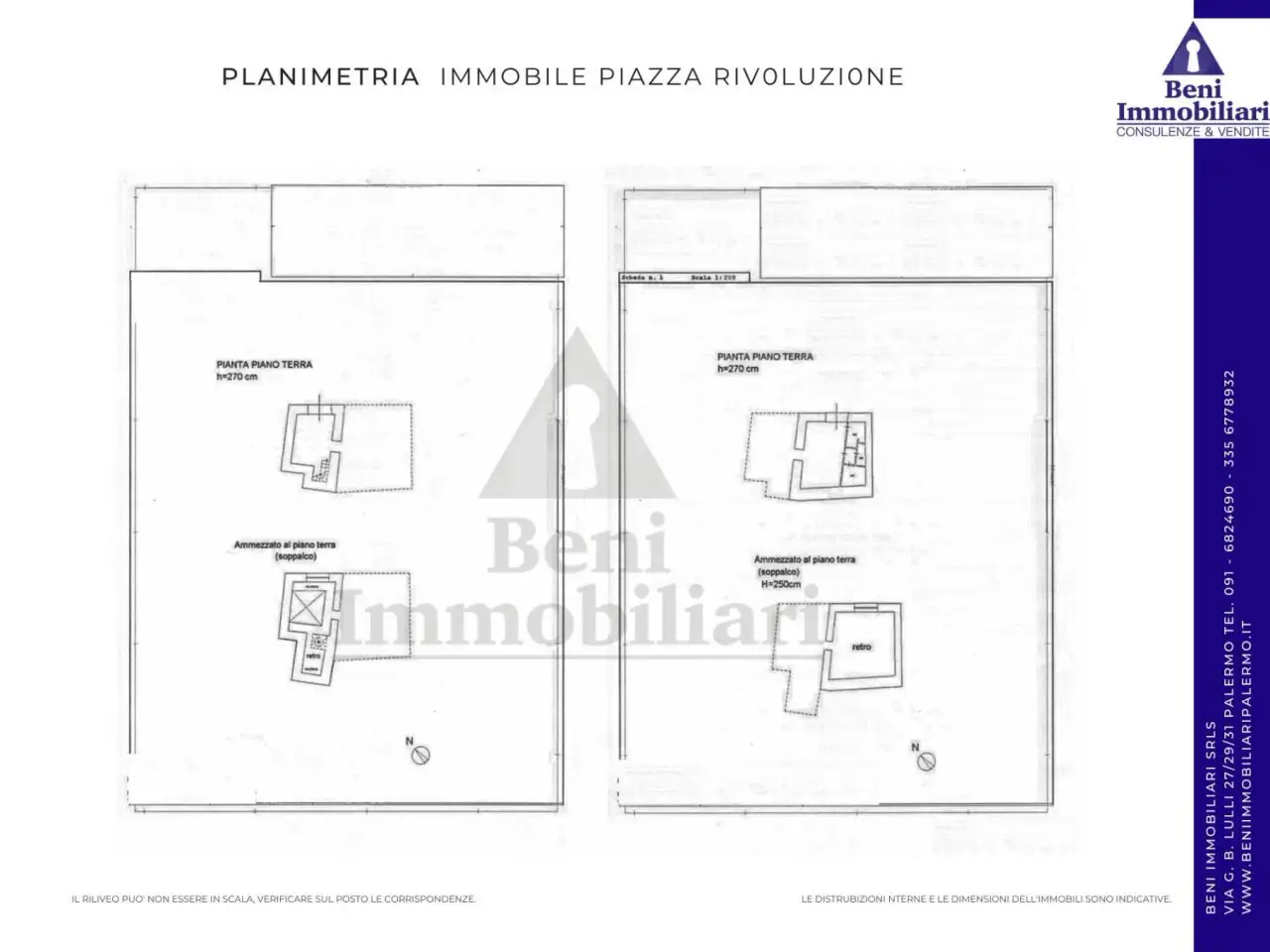 Esercizio commerciale in Piazza Rivoluzione, Palermo, {3} - Planimetria 1