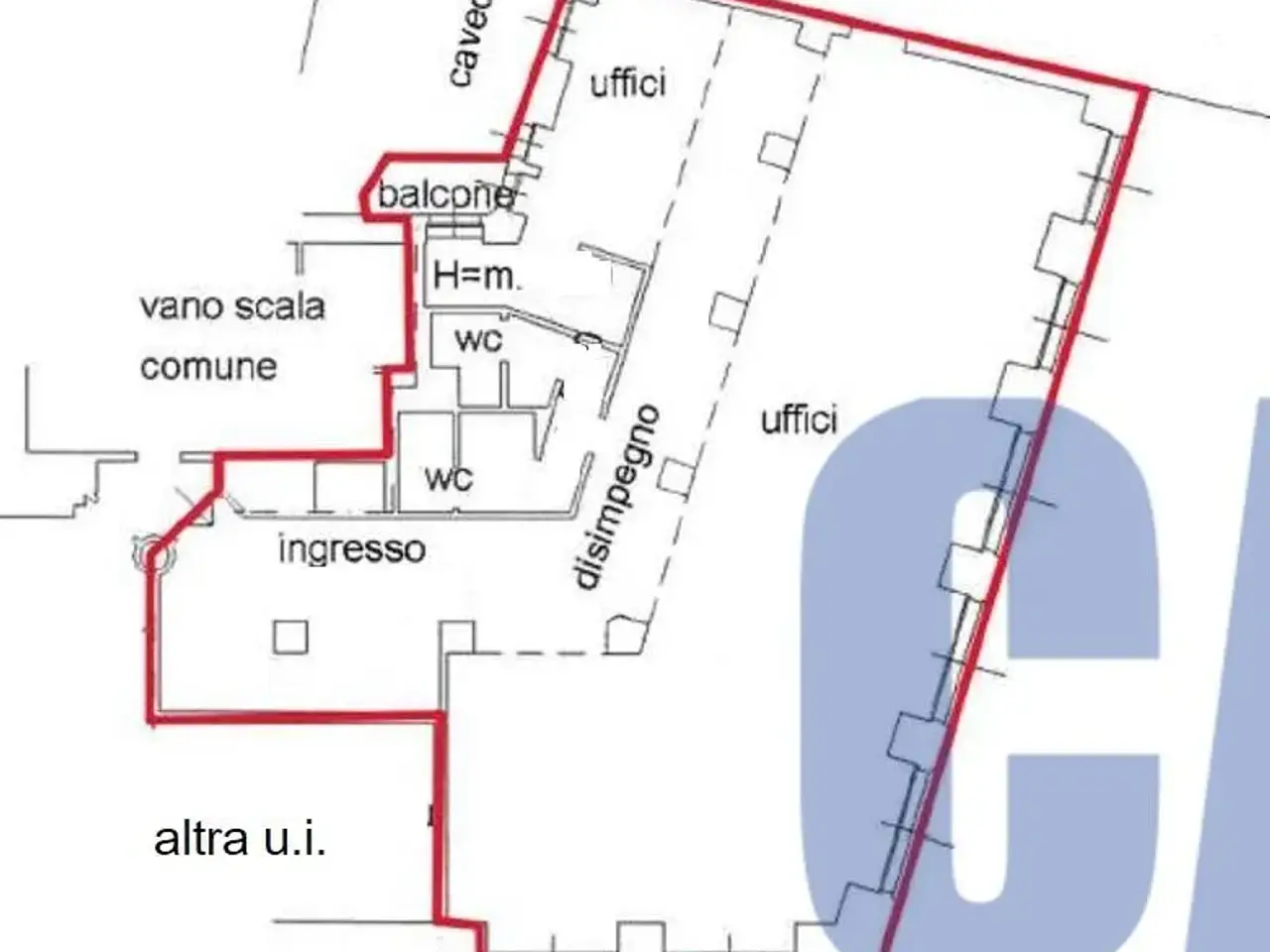 Ufficio in Via Durini, Milano, {3} - Planimetria 1