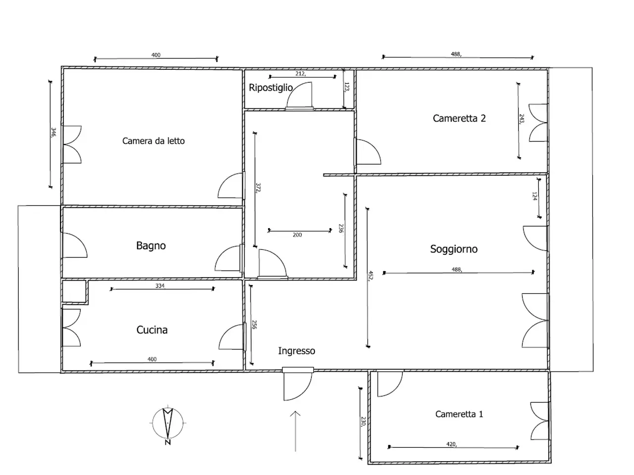 Quadrilocale in affitto, Via Pick Mangiagalli 15, Milano - Planimetria 1