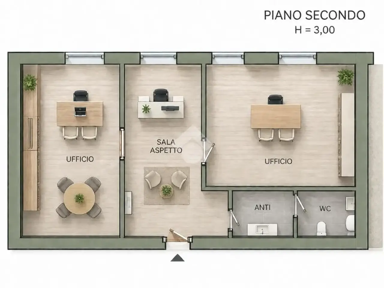 Ufficio in Via Roma 9, Sant'Ilario D'Enza, {3} - Planimetria 1