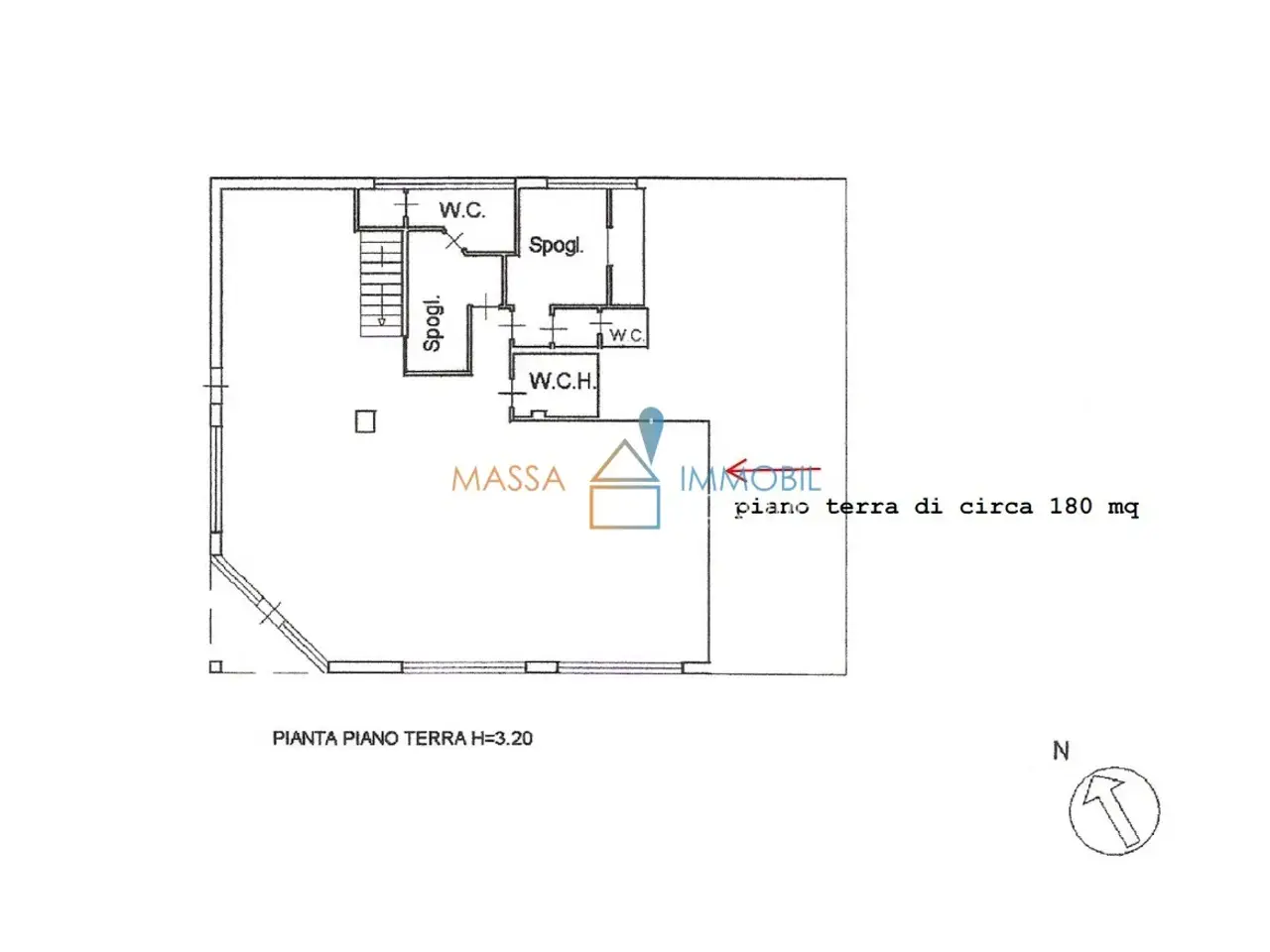 Negozio in Via San Leonardo 492, Massa, {3} - Planimetria 1