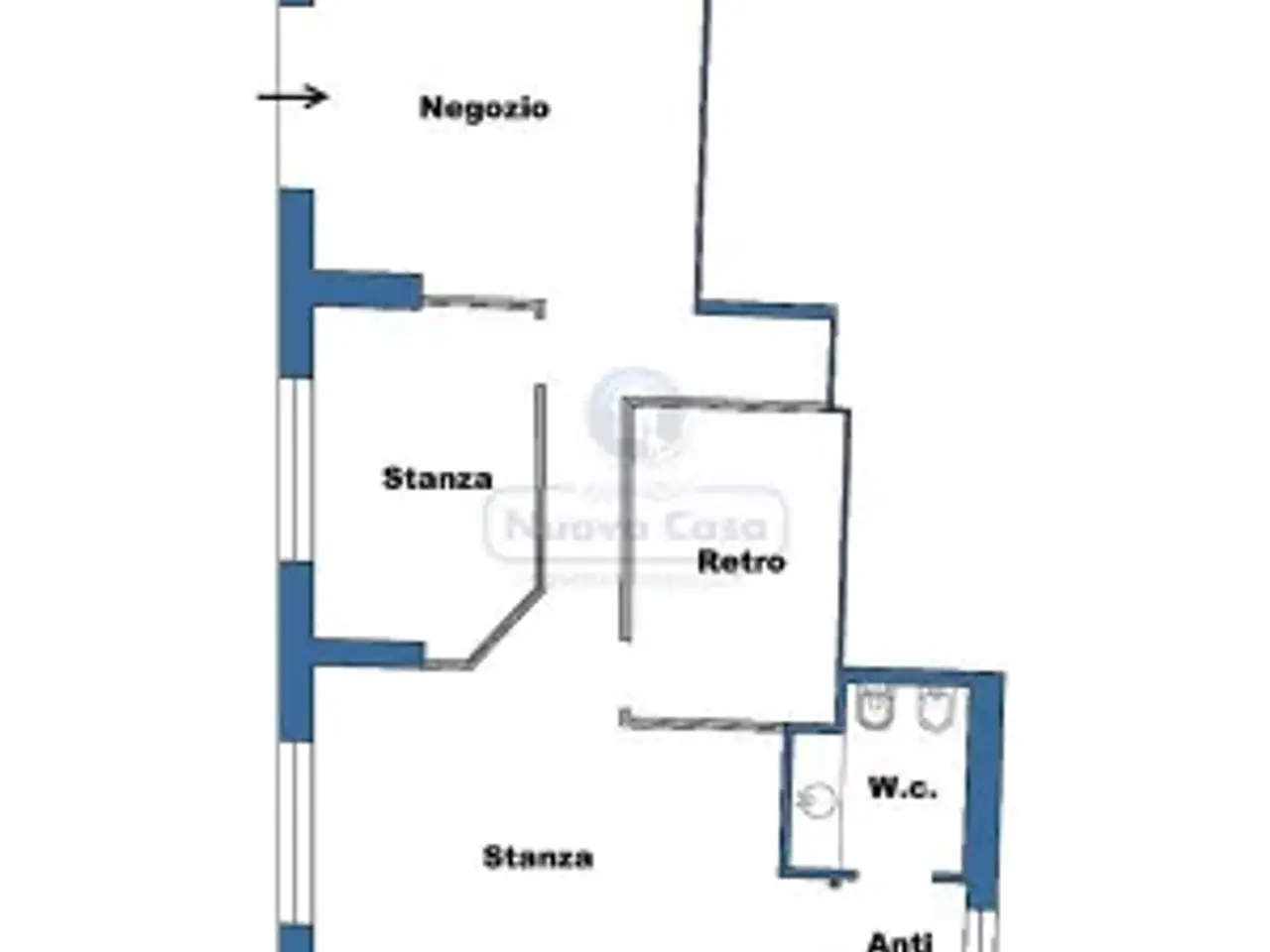 Negozio in Circonvallazione Fiume Montone Abbandonato 2a, Ravenna, {3} - Planimetria 1
