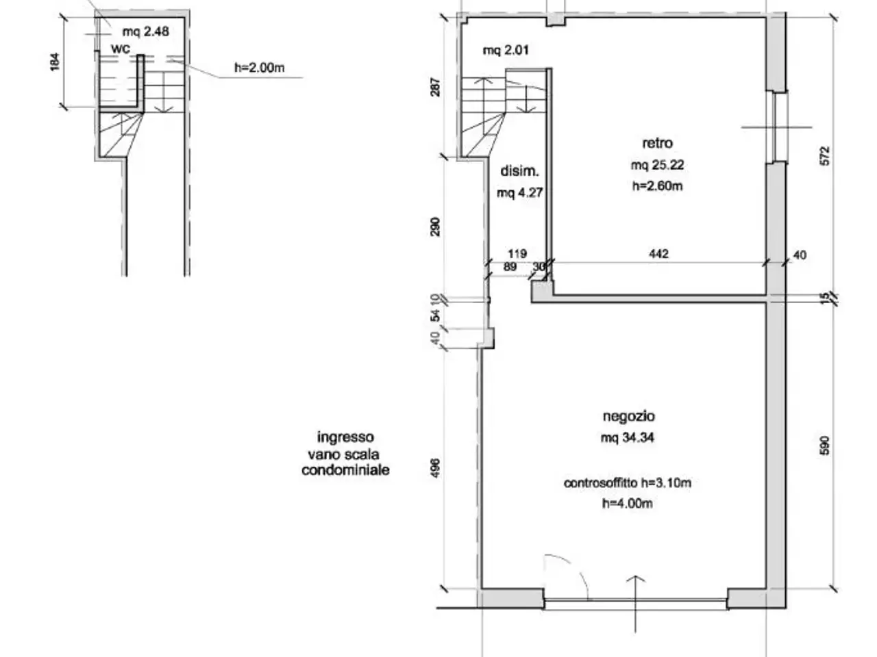 Negozio in Via Felice Cavallotti 102, Novi Ligure, {3} - Planimetria 1