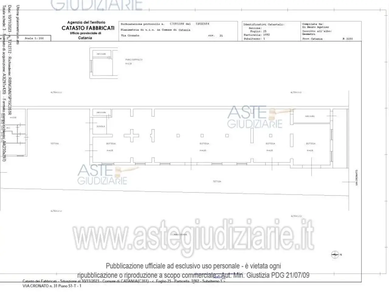 Fabbricato misto in Via Cronato, 31, 95124 Catania Ct, Italia 31, Catania, {3} - Planimetria 1