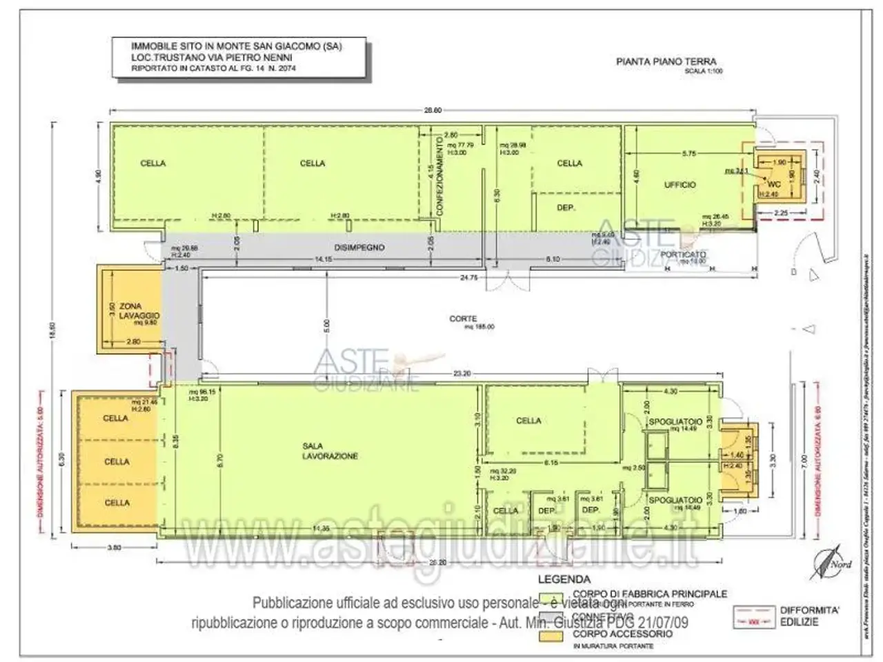 Fabbricato misto in Località Trustano, Via Pietro Nenni, Monte San Giacomo, {3} - Planimetria 1