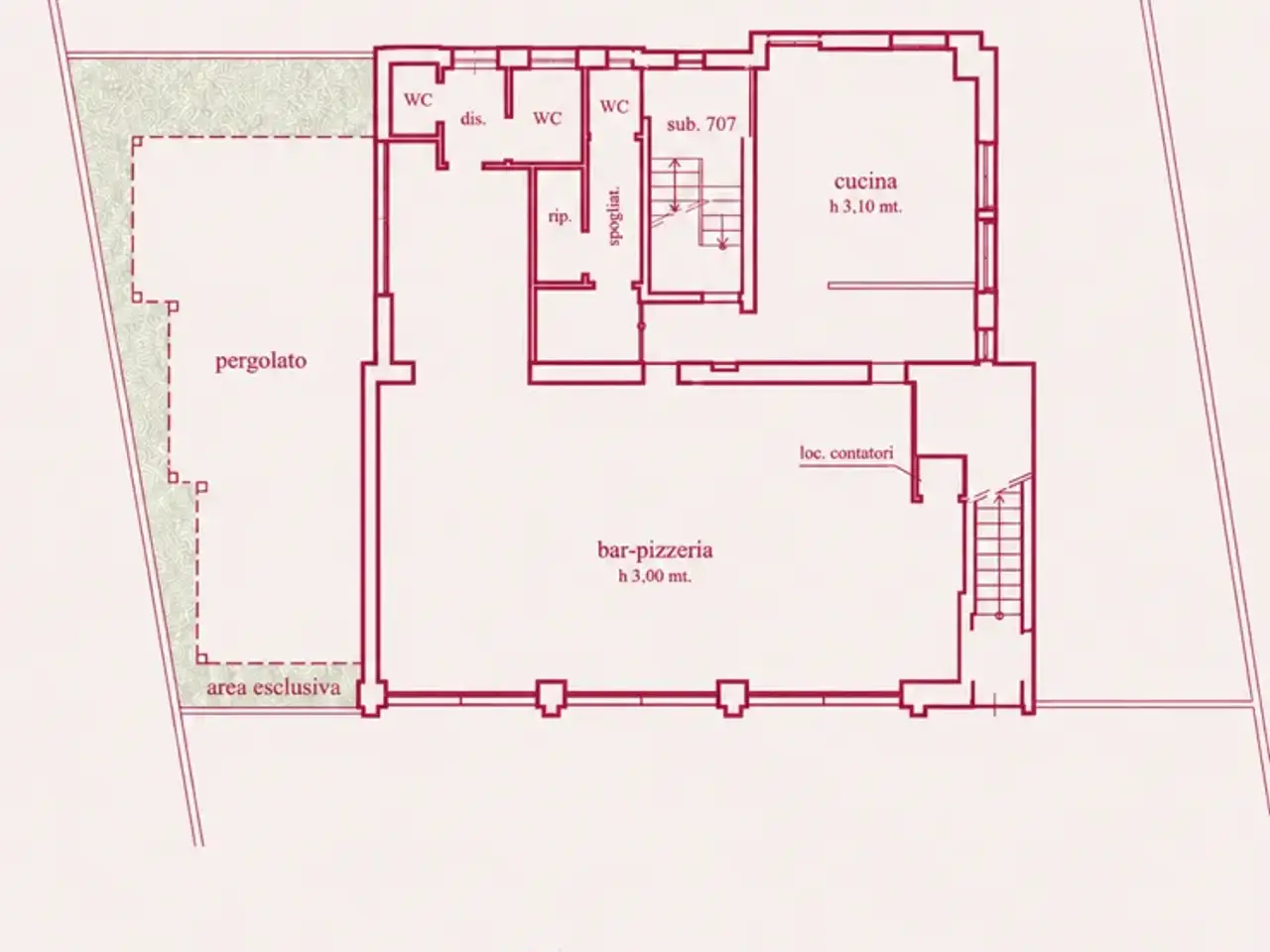 Negozio in Via Locatelli Milesi 31, Villa D'Alme', {3} - Planimetria 1
