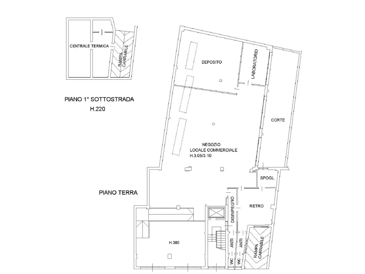 Negozio in Via Felice Orsini, Forli', {3} - Planimetria 1