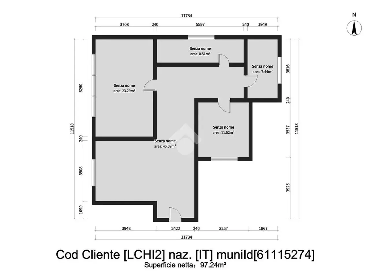 Ufficio in Via Camillo Benso Conte di Cavour 58, Lecco, {3} - Planimetria 1