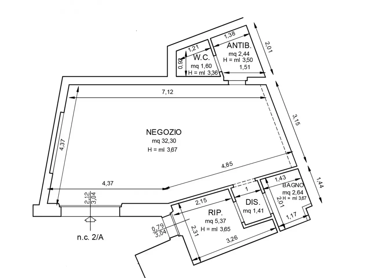 Palazzina commerciale in Via Tanzini , Pontassieve, {3} - Planimetria 1