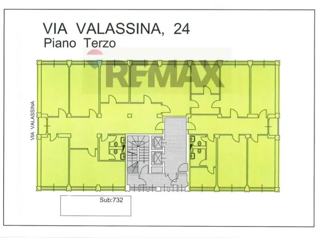 Ufficio in Via Valassina 24, Milano, {3} - Planimetria 1